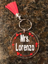 Load image into Gallery viewer, Teacher Valentines Day keychains